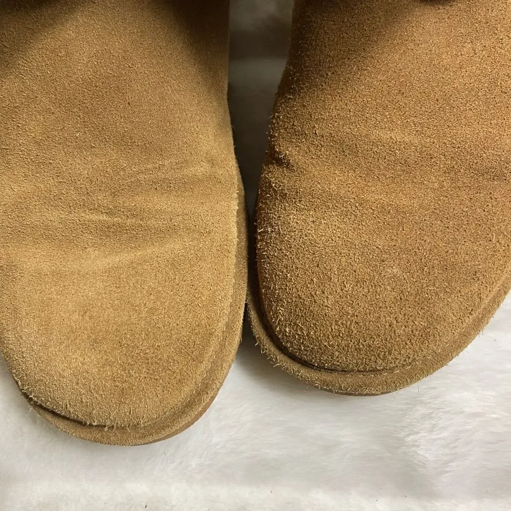 BearPaw  Phylly tan leather suede wool blend lining sheepskin footbed size 11